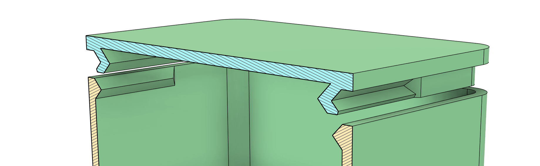 A green table with blue trim AI-generated content may be
incorrect.
